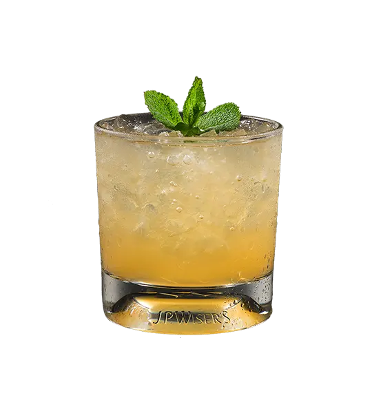Mint Julep Cocktail In Rocks Glass With (No Suggestions) Wiser's Canadian Rye And Pineapple Juice